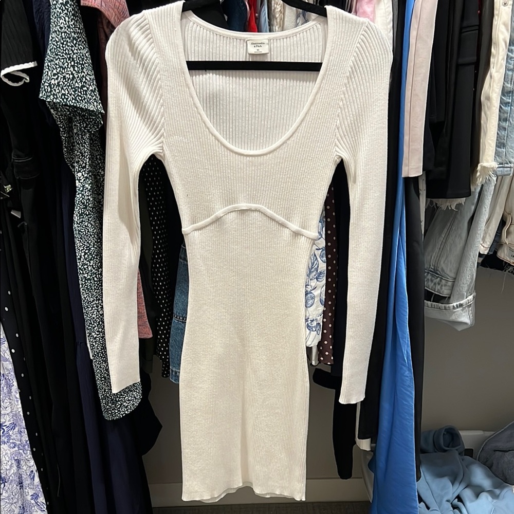 Abercrombie & Fitch White Long Sleeve Dress